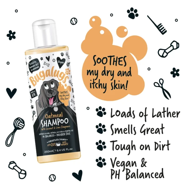 Bugalugs Oatmeal Dog Shampoo with Coconut & Lime Fragrance - Image 3